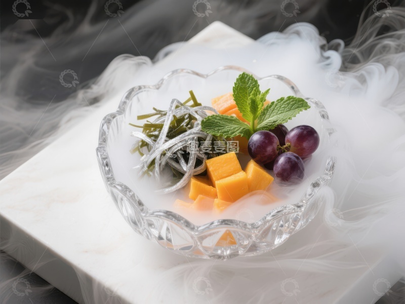 高清大图下载【趣麦麦图】烟雾缭绕的水果奶酪拼盘