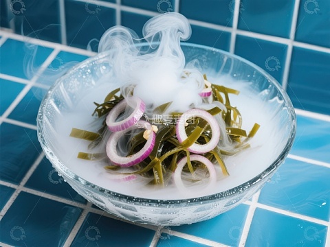 海带洋葱泡菜，蒸汽袅袅