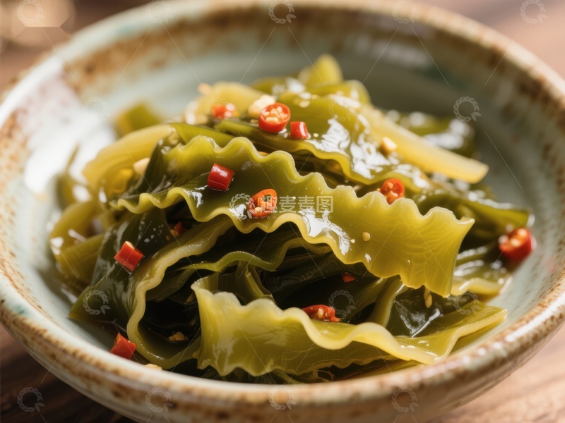 高清大图下载【趣麦麦图】-辣味海带凉拌菜