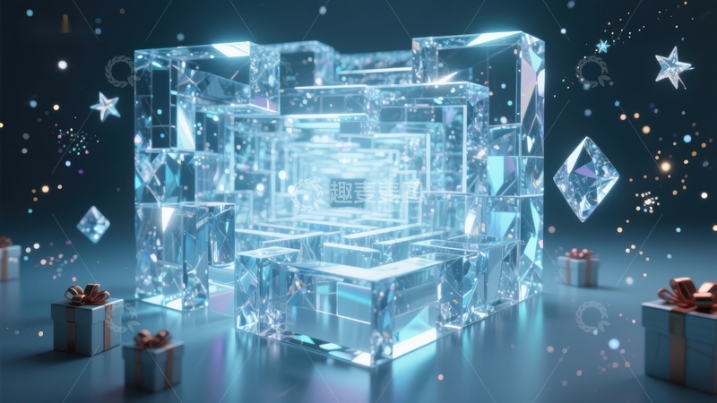 高清大图下载【趣麦麦图】晶莹剔透的立方体迷宫