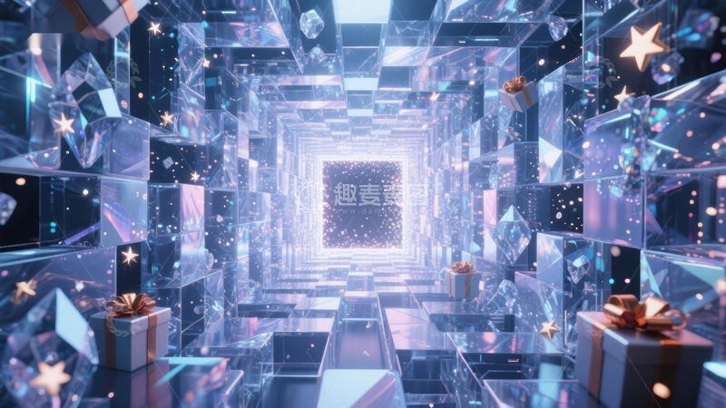 高清大图下载【趣麦麦图】晶莹剔透的未来空间隧道