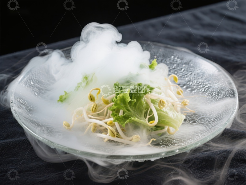 高清大图下载【趣麦麦图】烟雾缭绕的豆芽菜盘