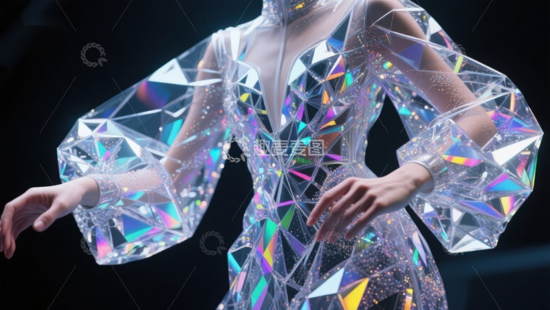 高清大图下载【趣麦麦图】未来感几何服饰展示