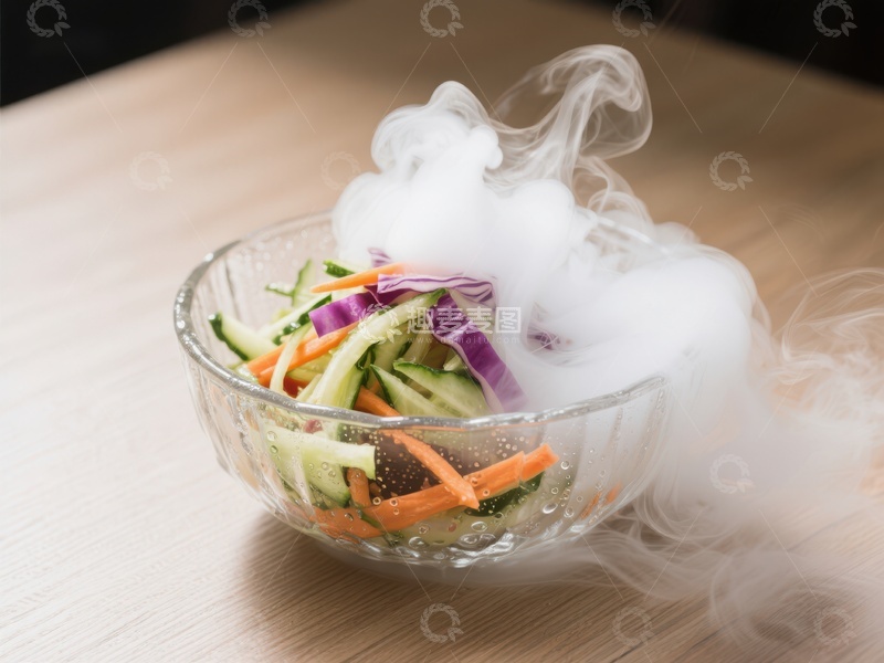 高清大图下载【趣麦麦图】烟雾缭绕的蔬菜沙拉