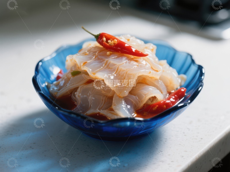 高清大图下载【趣麦麦图】凉拌海蜇配红辣椒
