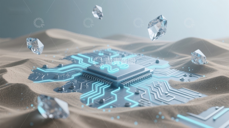 高清大图下载【趣麦麦图】沙丘上的未来电路板