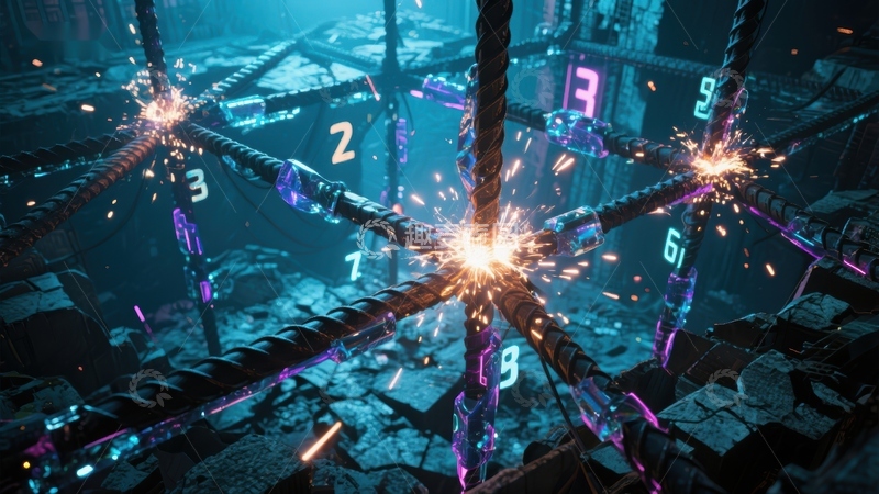 高清大图下载【趣麦麦图】数字火花交织的科技网络