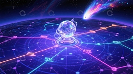 未来科技网络与星球的视觉艺术