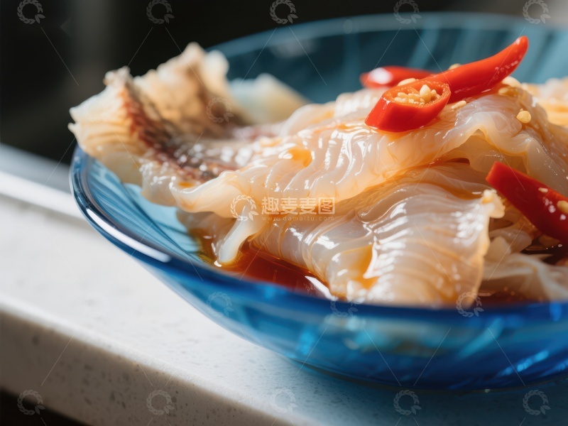 高清大图下载【趣麦麦图】凉拌海蜇配红椒，清新爽口