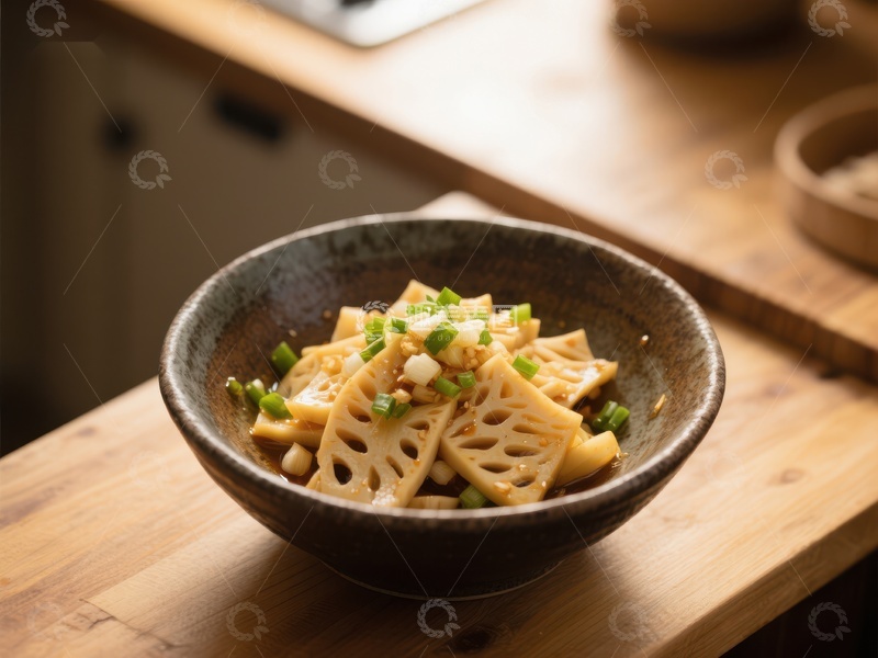 高清大图下载【趣麦麦图】莲藕炒花生，清新美味的家常小菜