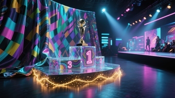 颁奖典礼舞台与奖杯