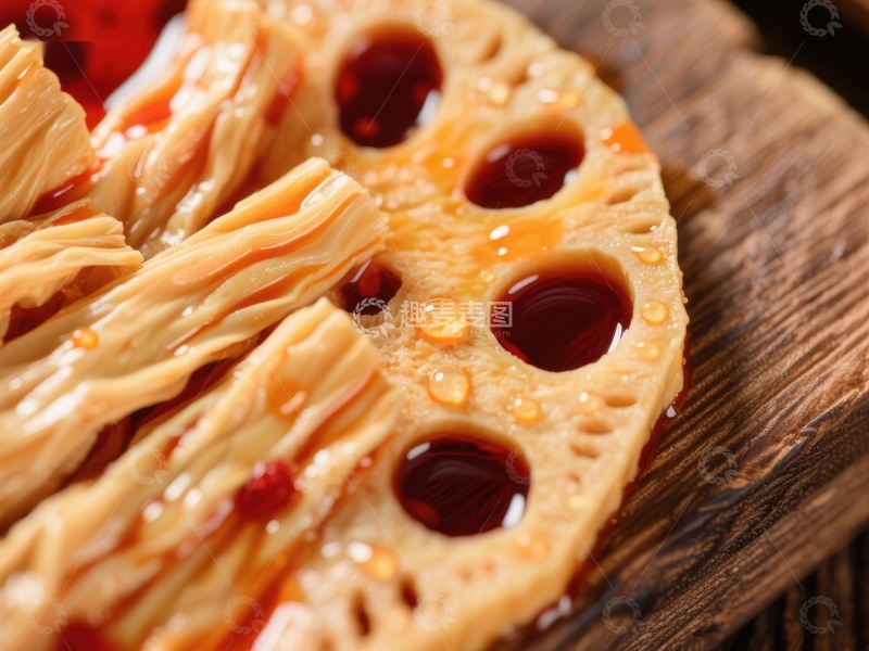 高清大图下载【趣麦麦图】莲藕切片配腌制豆皮