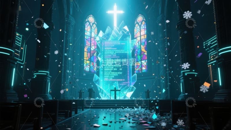 高清大图下载【趣麦麦图】未来教堂：科技与信仰的交汇