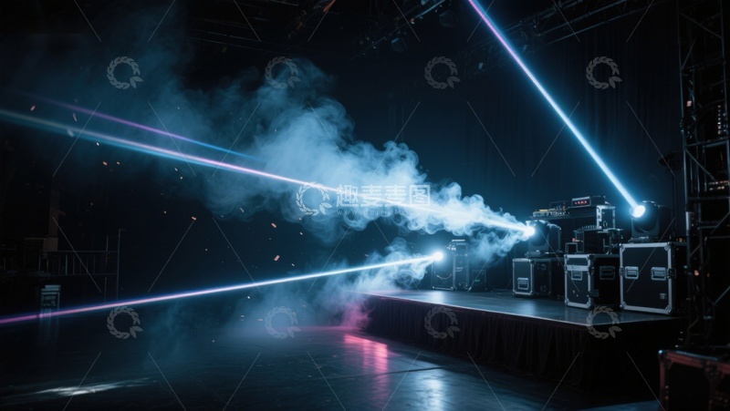 高清大图下载【趣麦麦图】舞台灯光效果与烟雾