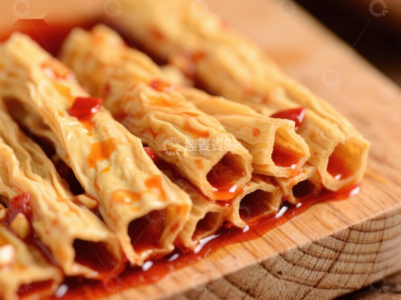 高清大图下载【趣麦麦图】酱汁淋洒的卷状美食