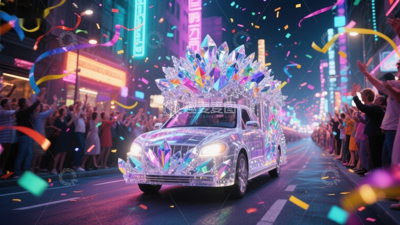 高清大图下载【趣麦麦图】炫彩游行中的华丽车辆