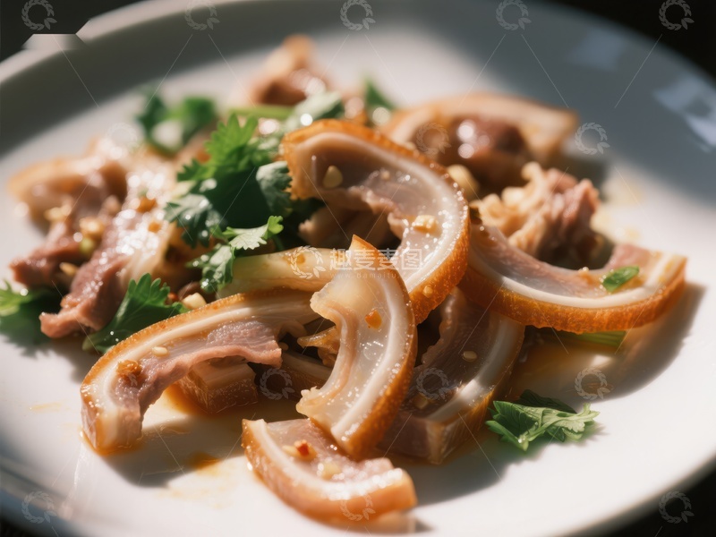 高清大图下载【趣麦麦图】香辣牛肚配香菜特写