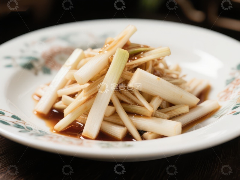 高清大图下载【趣麦麦图】酱汁拌春笋，清新美味