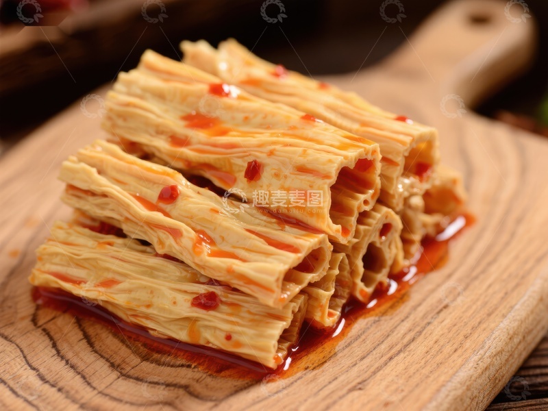 高清大图下载【趣麦麦图】辣味豆皮美食特写