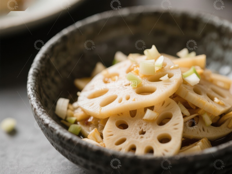 高清大图下载【趣麦麦图】莲藕片拌菜，清新爽口