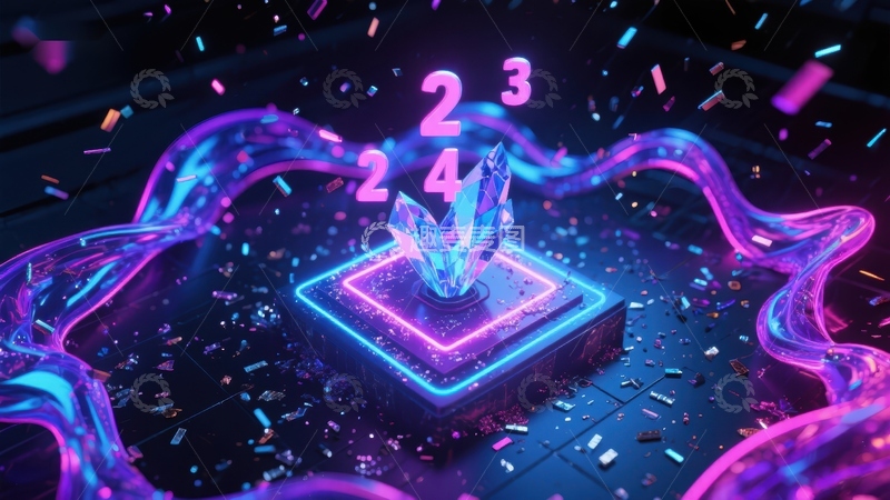 高清大图下载【趣麦麦图】数字与晶体的未来科技场景