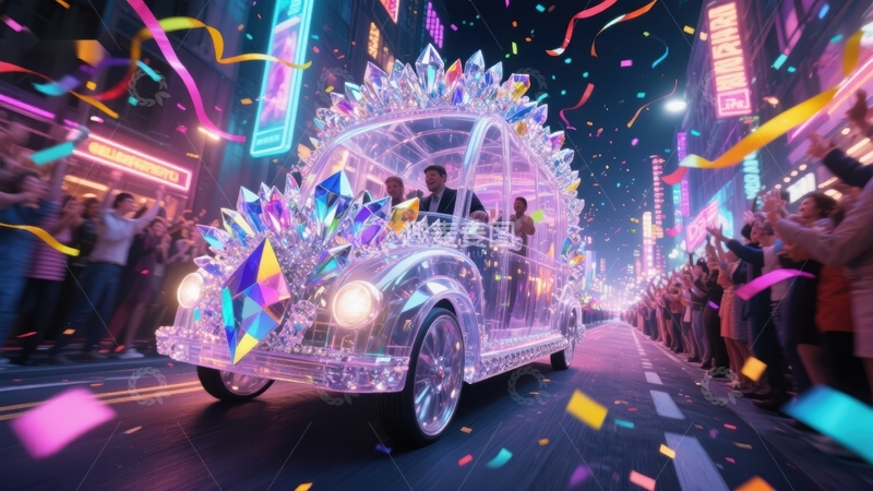 高清大图下载【趣麦麦图】璀璨花车夜游庆典