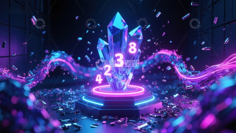 高清大图下载【趣麦麦图】数字水晶：未来科技艺术展示