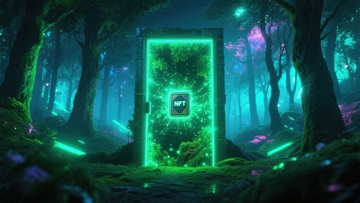 神秘森林中的发光NFT门