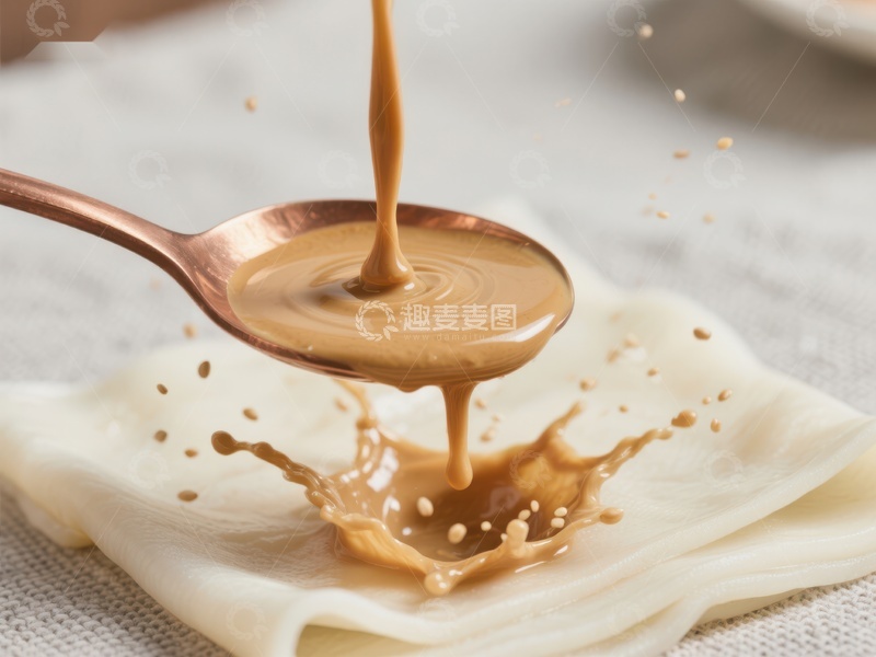 高清大图下载【趣麦麦图】浓郁液体倾泻入勺，溅起美妙水花