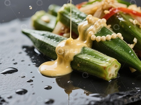 秋葵淋酱，美味健康佳肴