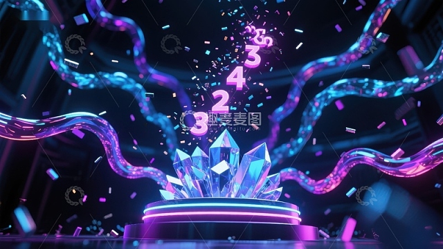 数字与水晶的未来科技场景