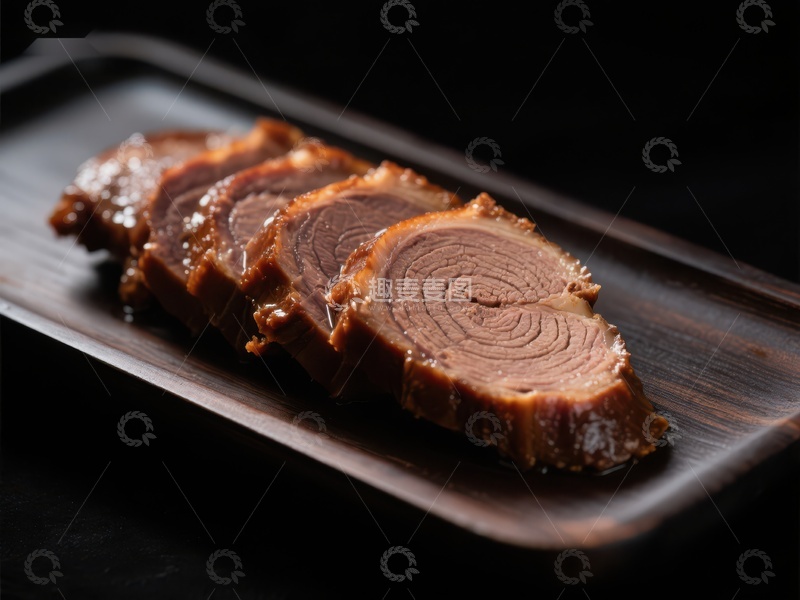 高清大图下载【趣麦麦图】精致切片肉品，摆盘优雅