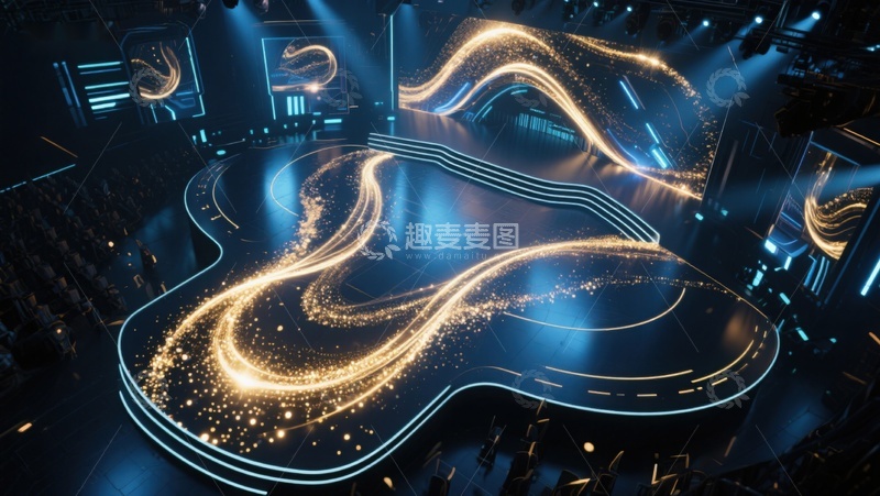 高清大图下载【趣麦麦图】未来感舞台设计，光影交织的视觉盛宴