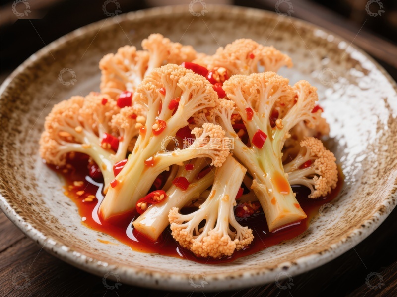 高清大图下载【趣麦麦图】香辣花菜美食特写