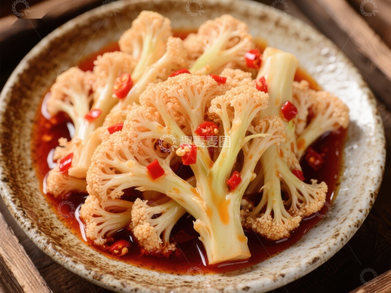 高清大图下载【趣麦麦图】香辣花菜，美味可口的家常菜