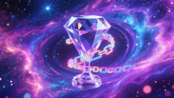 链环环绕的钻石奖杯