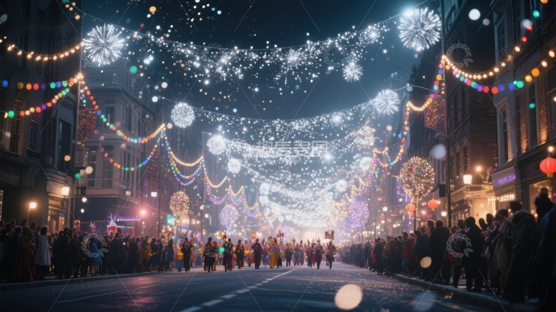 高清大图下载【趣麦麦图】璀璨夜景下的节日庆典