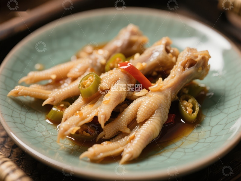 高清大图下载【趣麦麦图】香辣泡椒凤爪，美味可口