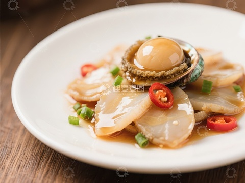 鲍鱼海螺拌菜，清新美味