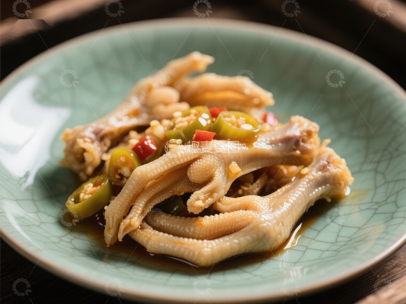 高清大图下载【趣麦麦图】香辣泡椒凤爪，美味可口