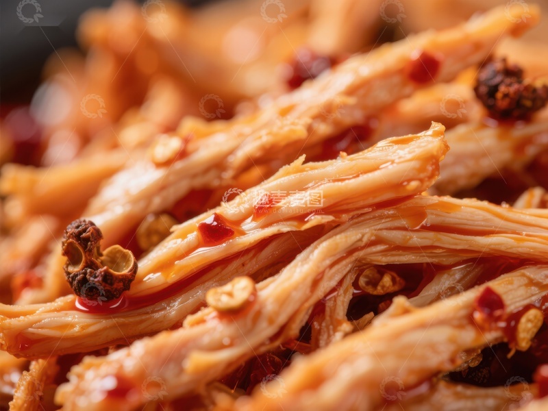 高清大图下载【趣麦麦图】麻辣鸡丝特写，诱人美食