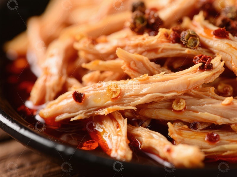 高清大图下载【趣麦麦图】麻辣鸡丝，香辣诱人美食