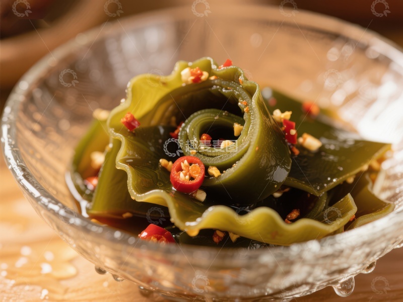 高清大图下载【趣麦麦图】辣味海带丝，清新爽口