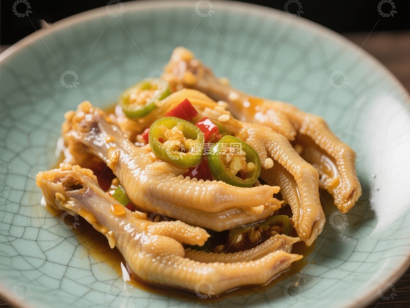高清大图下载【趣麦麦图】香辣鸡爪，美味可口的中式小吃