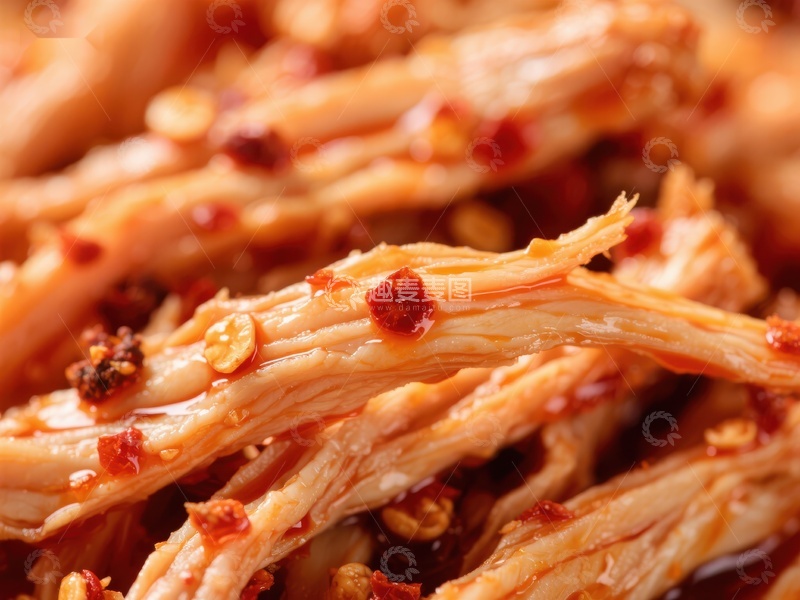 高清大图下载【趣麦麦图】麻辣鸡肉丝特写
