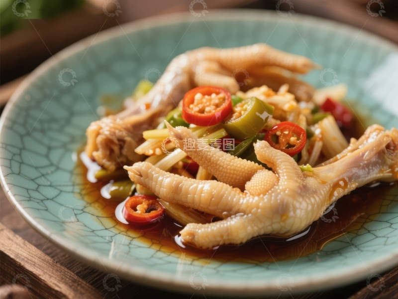 高清大图下载【趣麦麦图】香辣鸡爪配蔬菜