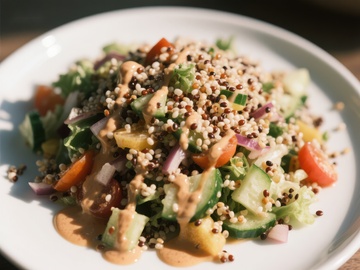 藜麦蔬菜沙拉配酱汁