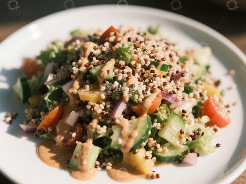 藜麦蔬菜沙拉配酱汁
