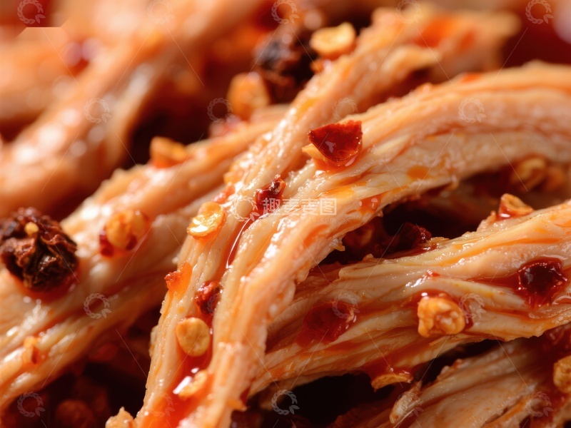 高清大图下载【趣麦麦图】麻辣鸡丝特写，诱人美食
