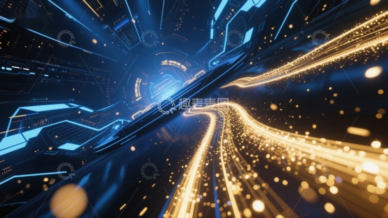 高清大图下载【趣麦麦图】未来科技隧道光影流动